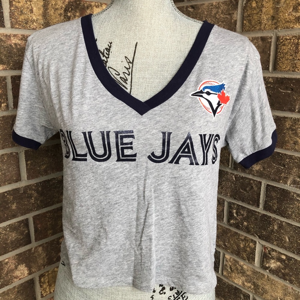 2 for 25 - Pink Blue Jays Crop Top Size S